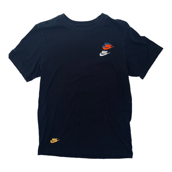 Nike Sportwear NSW Club Essentials T-shirt Multi Logo Embroidery Sz S - Picture 2 of 5